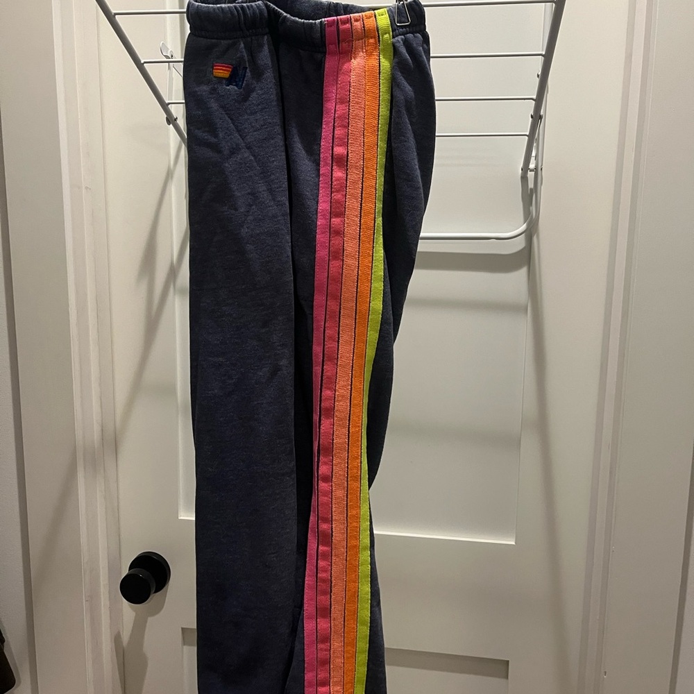 Aviator Nation Bottoms - Navy with Pink and Yellow Stripes